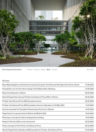 News listing for David Chipperfield Architects